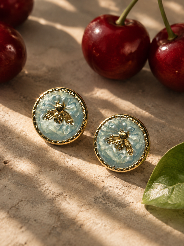 Honey Bee Blue Earrings