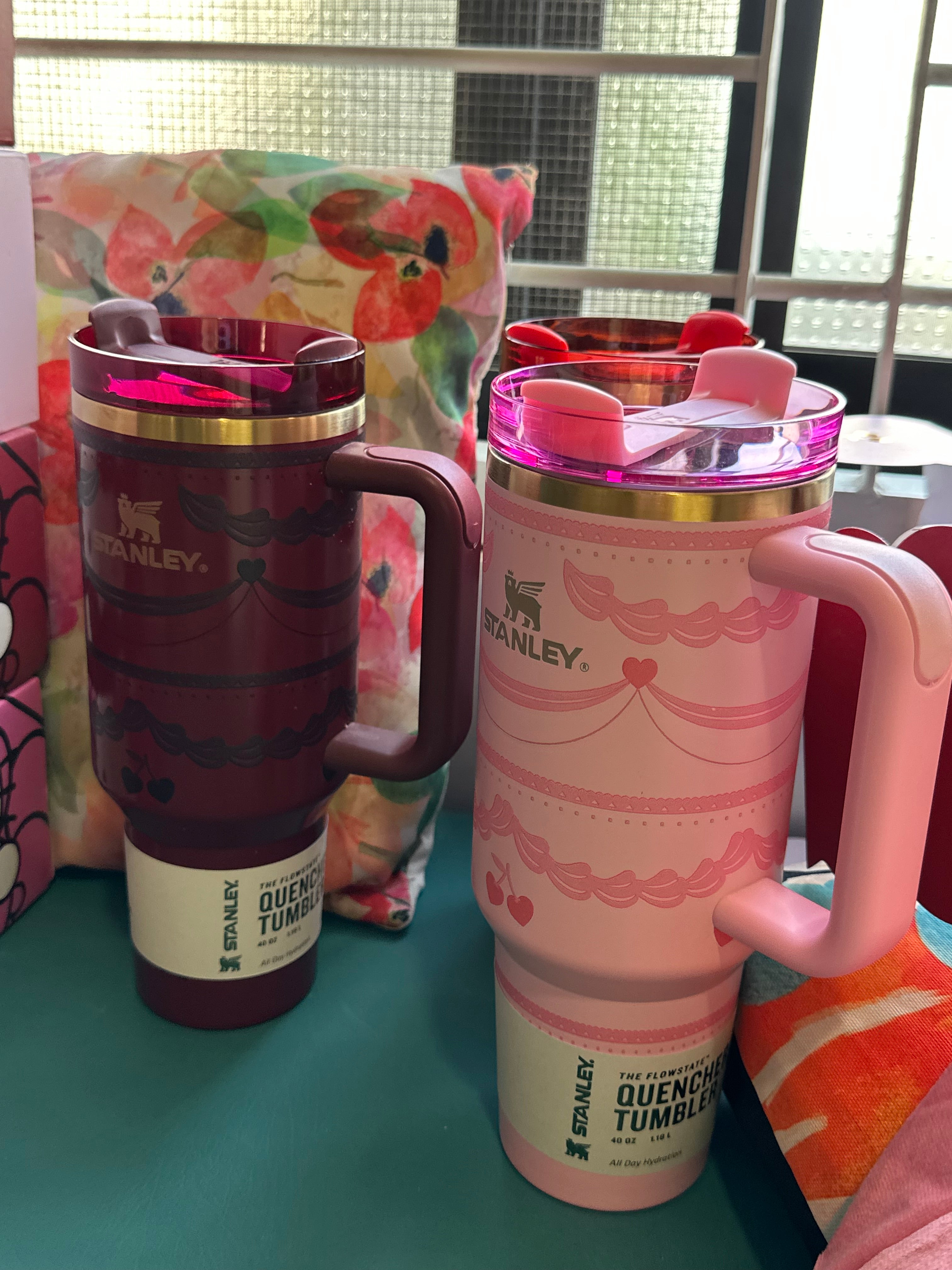 The Valentine’s Day Quencher H2.0 Flowstate Stanley Tumbler | 40 OZ - Rose Quartz Bouquets