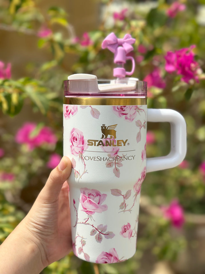 The Stanley x LoveShackFancy Quencher 20 oz– Ribbon Rosa Collection