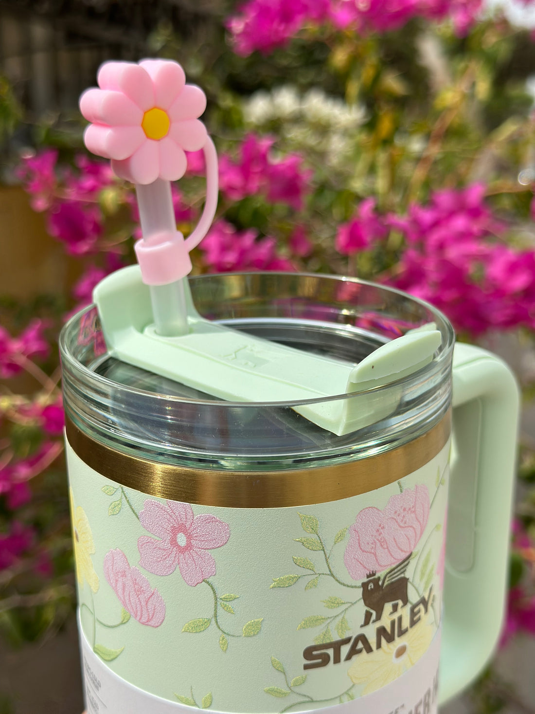 Stanley Quencher H2.0 40oz   Flowstate Tumbler - Blooming Heirloom - Mint Green