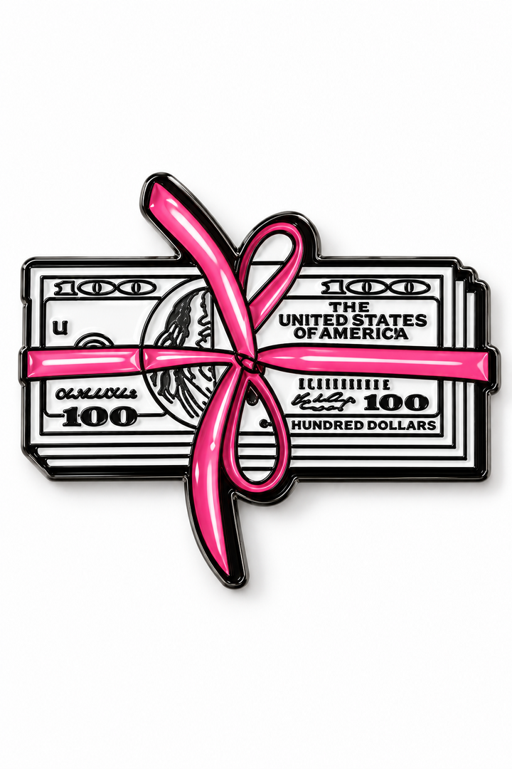 Pintresty Money metal charm sticker