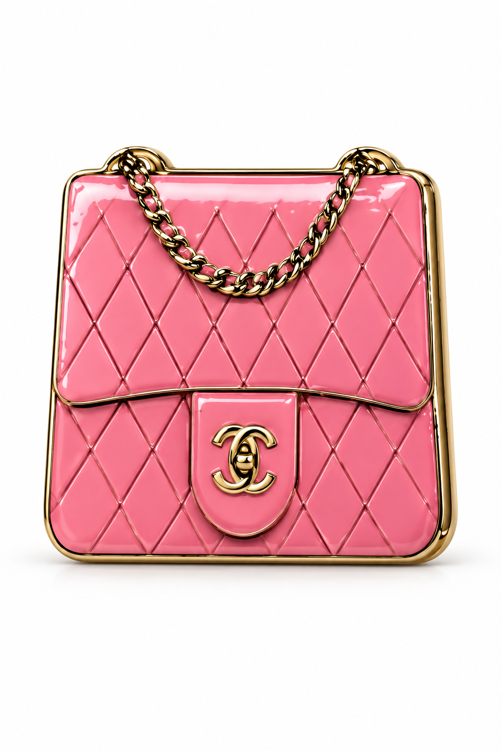 Pink bag metal charm sticker