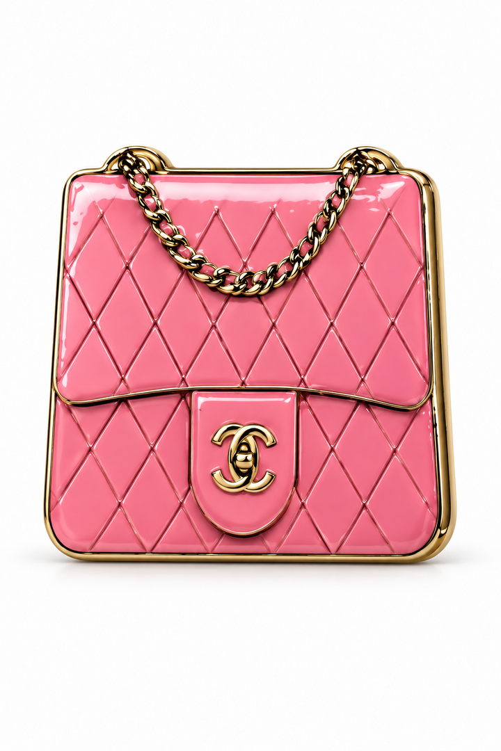 Pink bag metal charm sticker