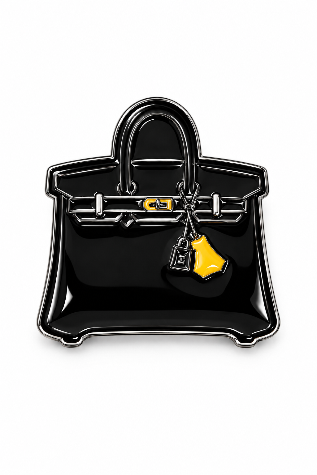 Black designer bag Metal charm sticker