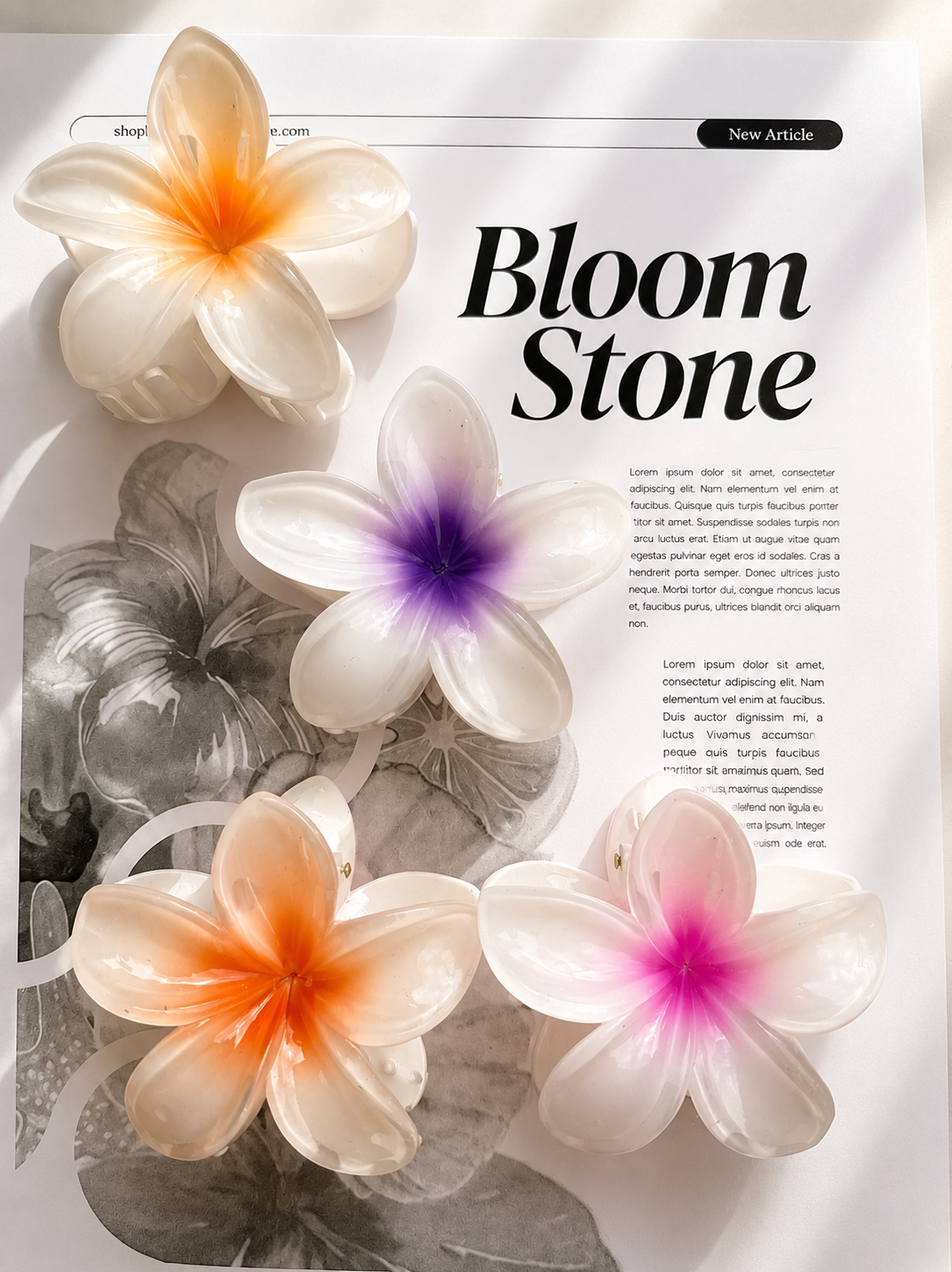 Bloom  Flower Claw Clips
