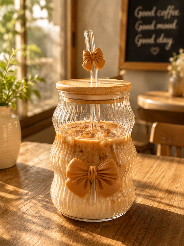 Ribbed Coquette Glass - Brown