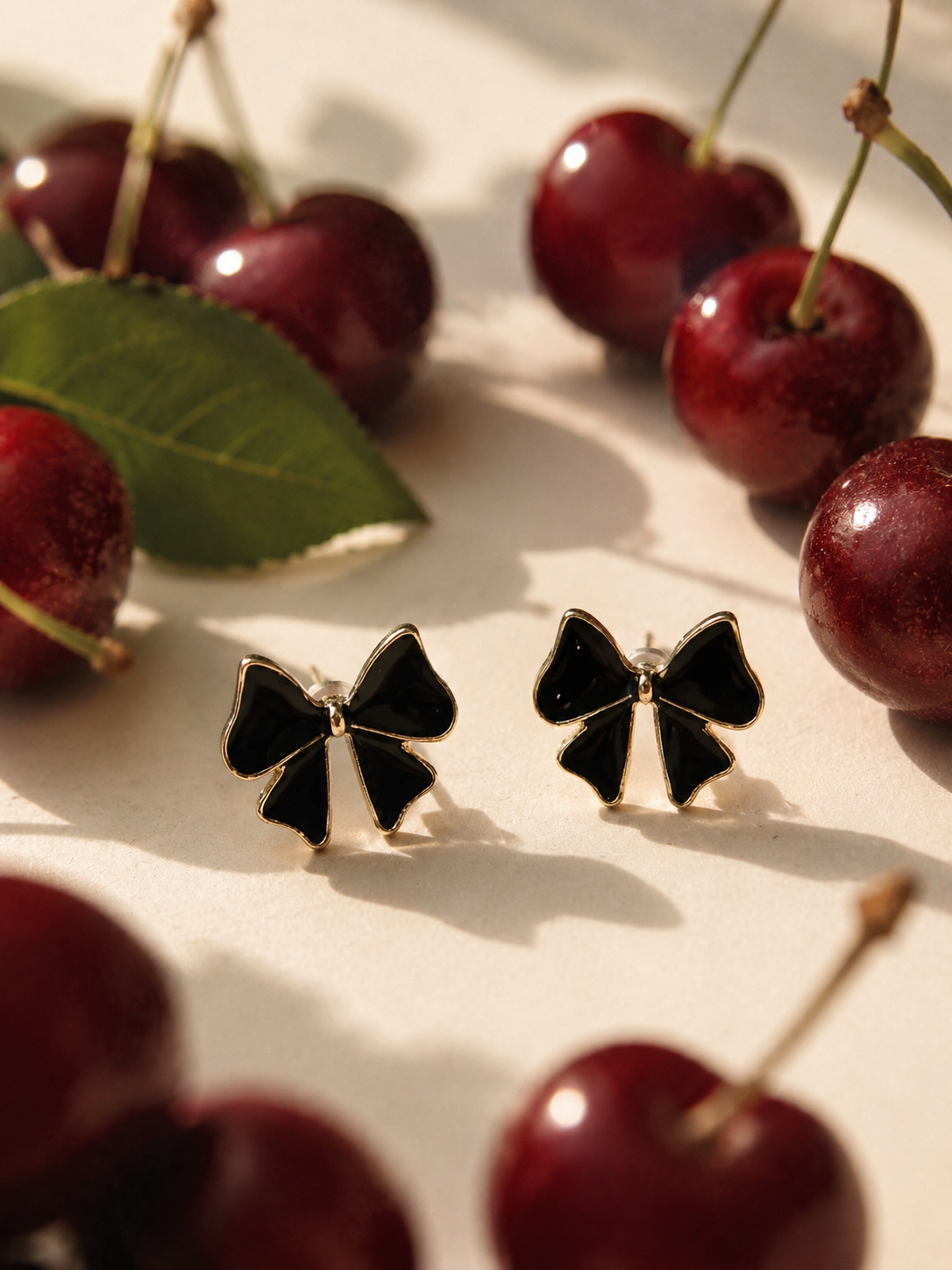 Black Bow Earrings
