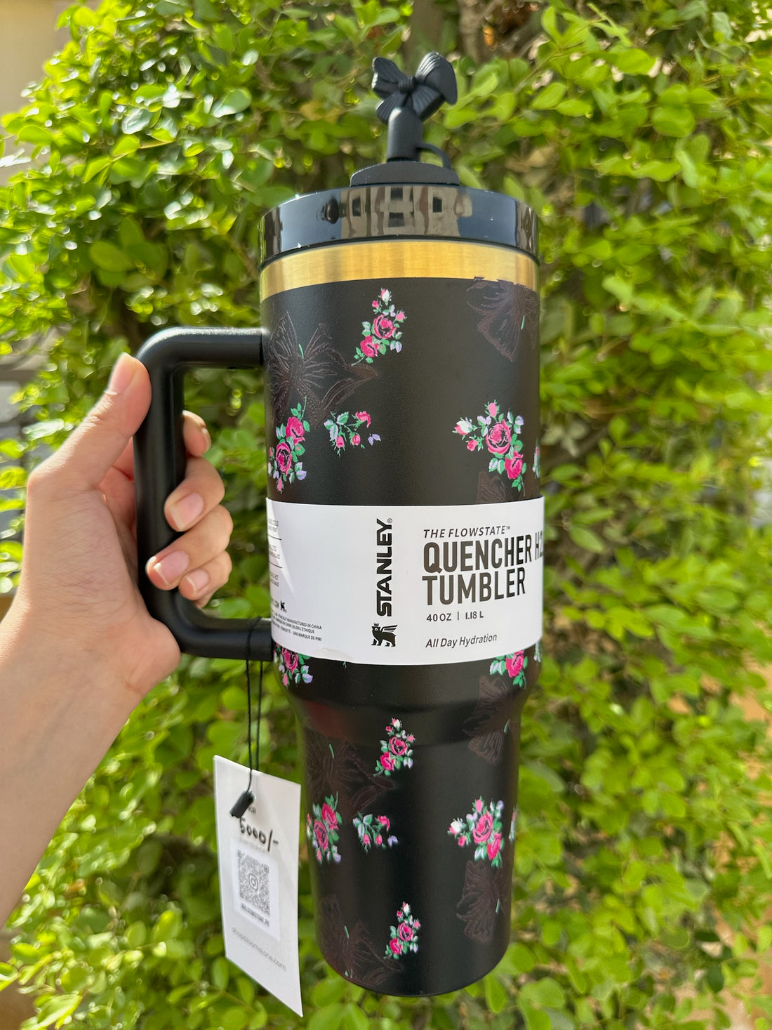 Stanley Quencher H2.0 Flowstate 40 oz Black Bow Tumbler