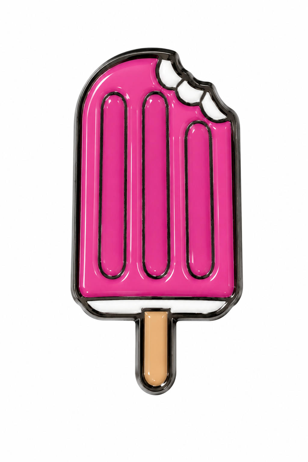 Pink popsicle metal charm sticker