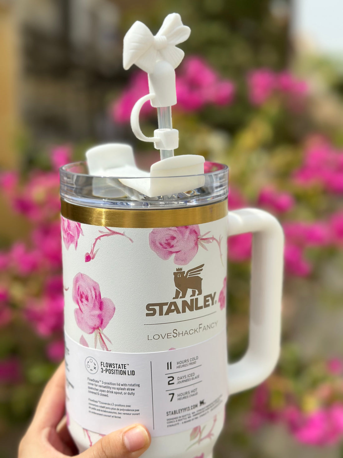 Stanley Quencher H2.0 Flowstate 40 oz Ribbon Rosa Floral Tumbler