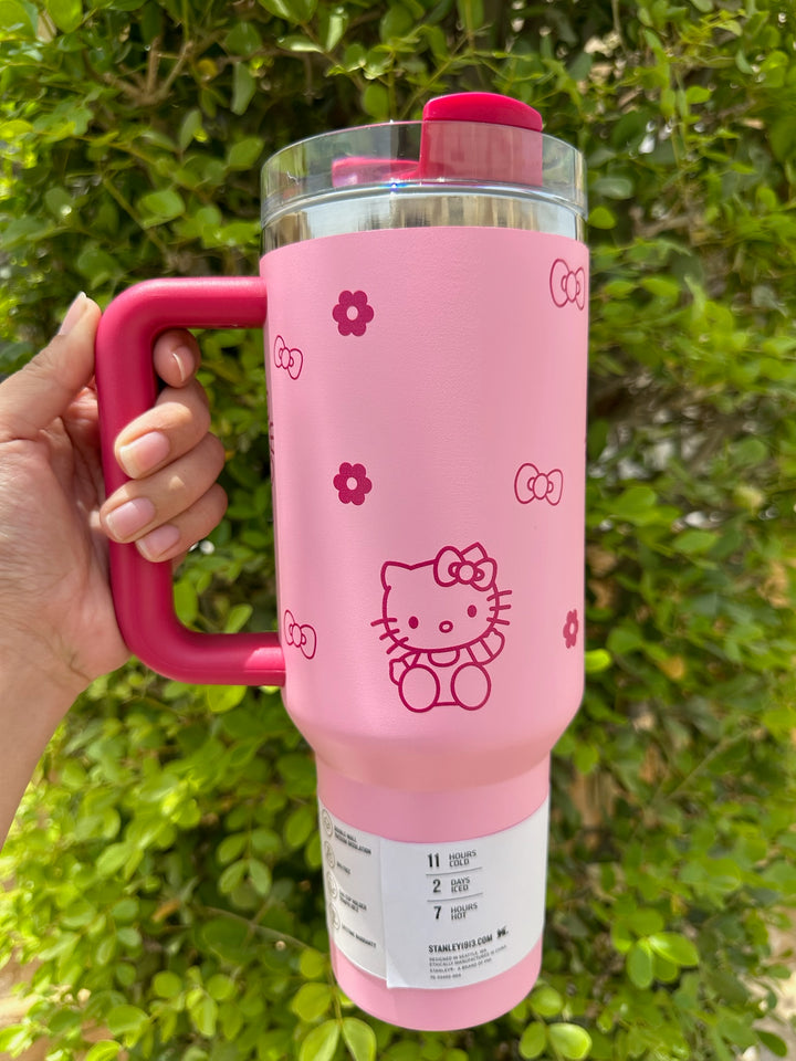 Stanley Quencher H2.0 40 oz FlowState Tumbler – Blush/Light Pink (Hello Kitty Edition)