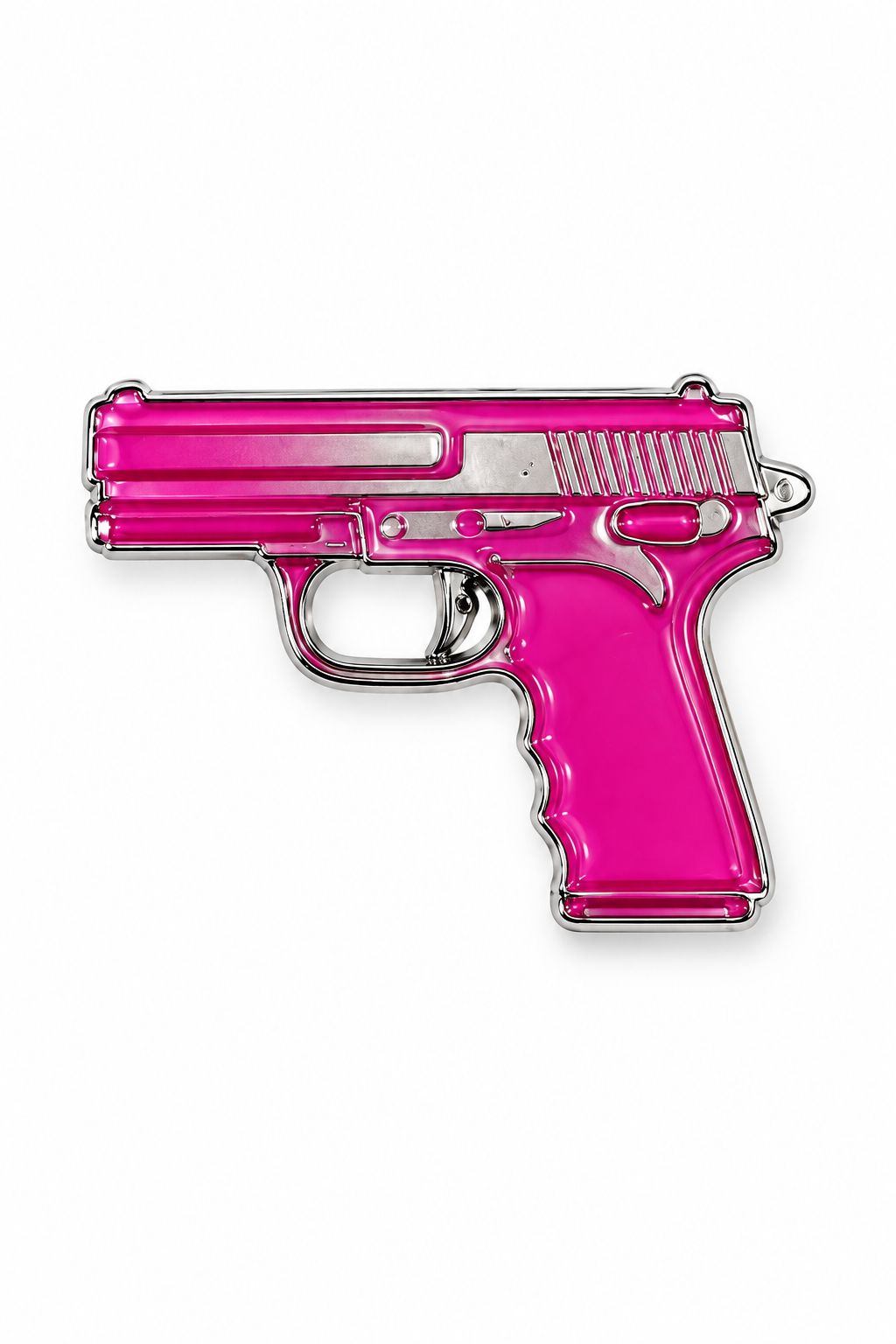 Pink gun metal charm sticker