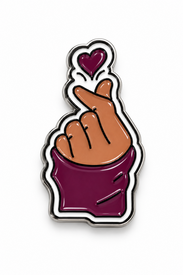 Pookie heart metal charm sticker
