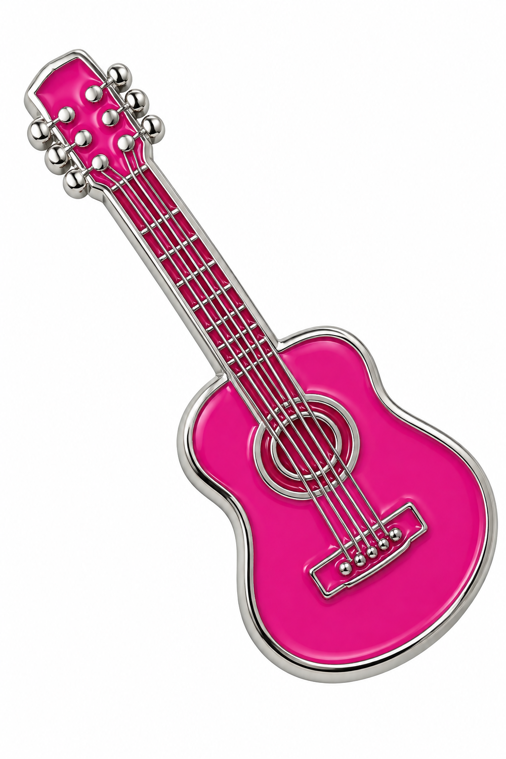 Pink guitar metal charm sticker
