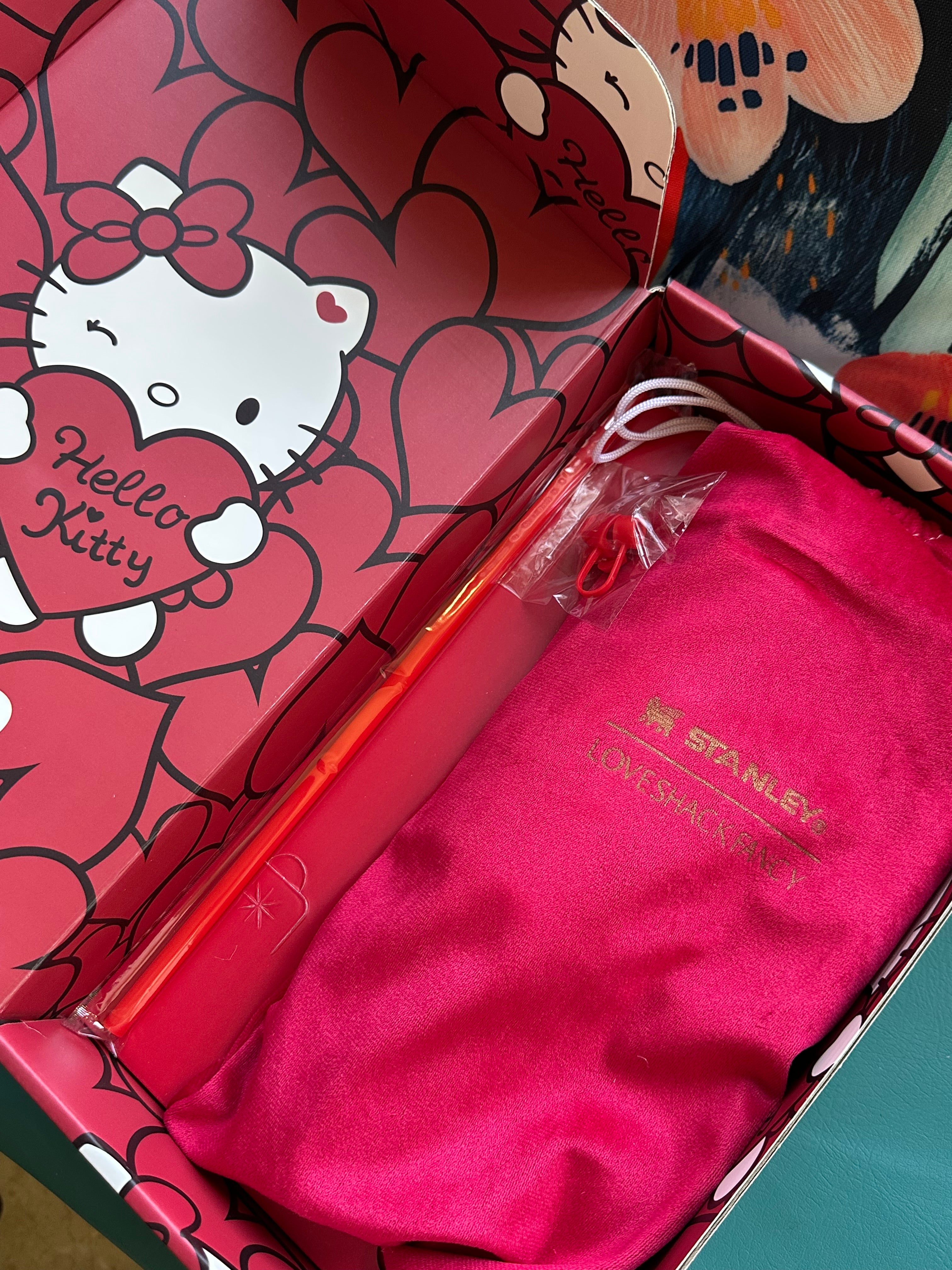 Hello Kitty Stanley Quencher H2.0 40oz FlowState Tumbler- Red gift box