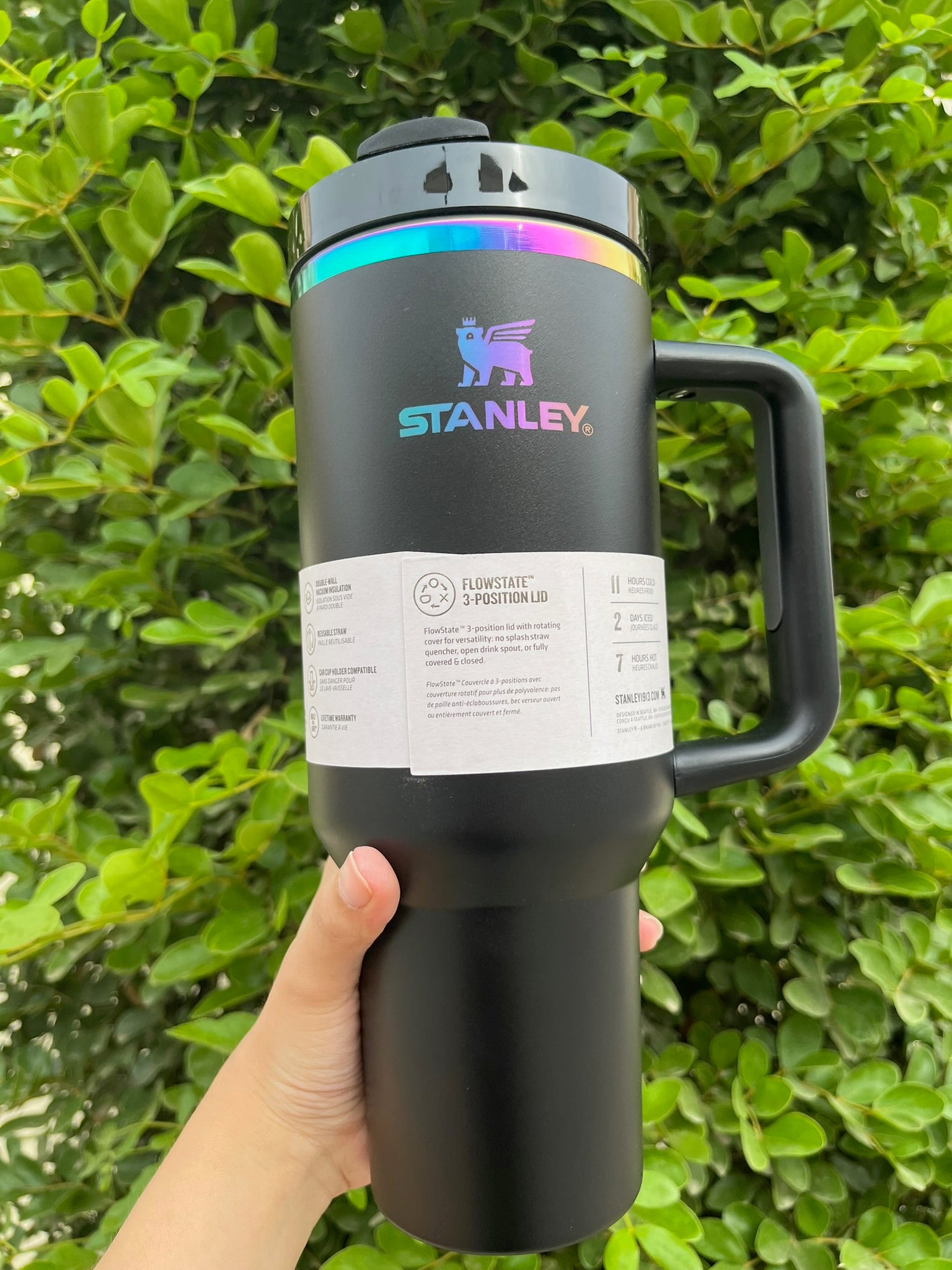 Stanley Quencher H2.0 40oz   Flowstate Tumbler - The Black Chroma