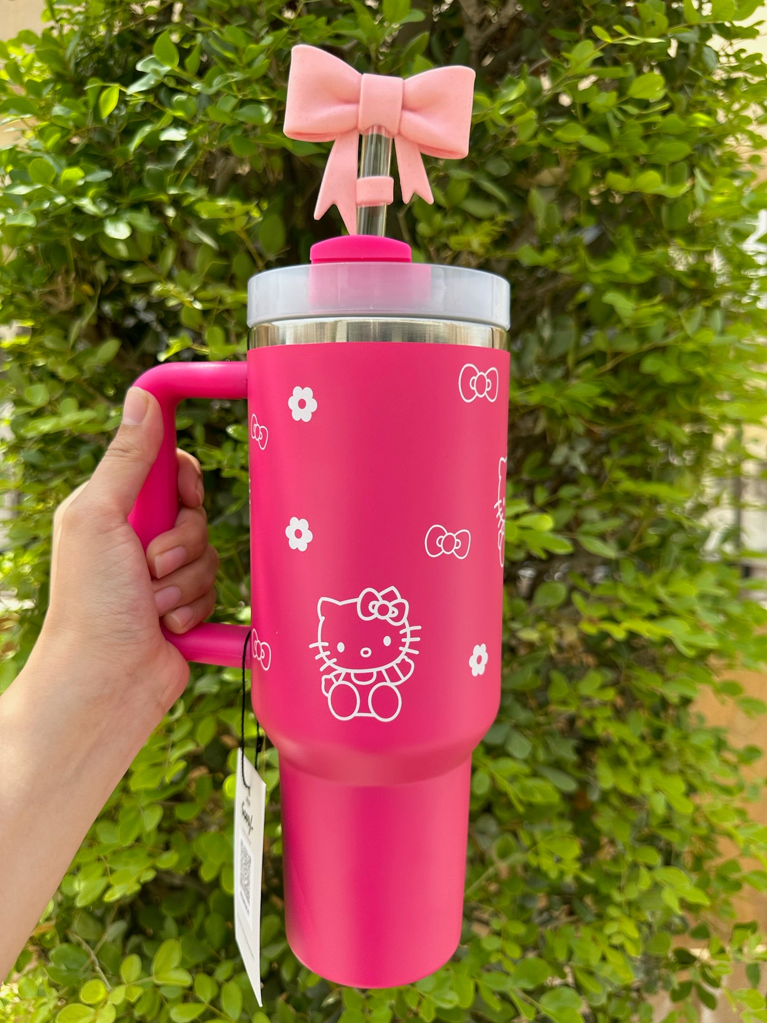 Stanley Quencher H2.0 40oz FlowState Tumbler- Hot Pink (Hello Kitty Edition
