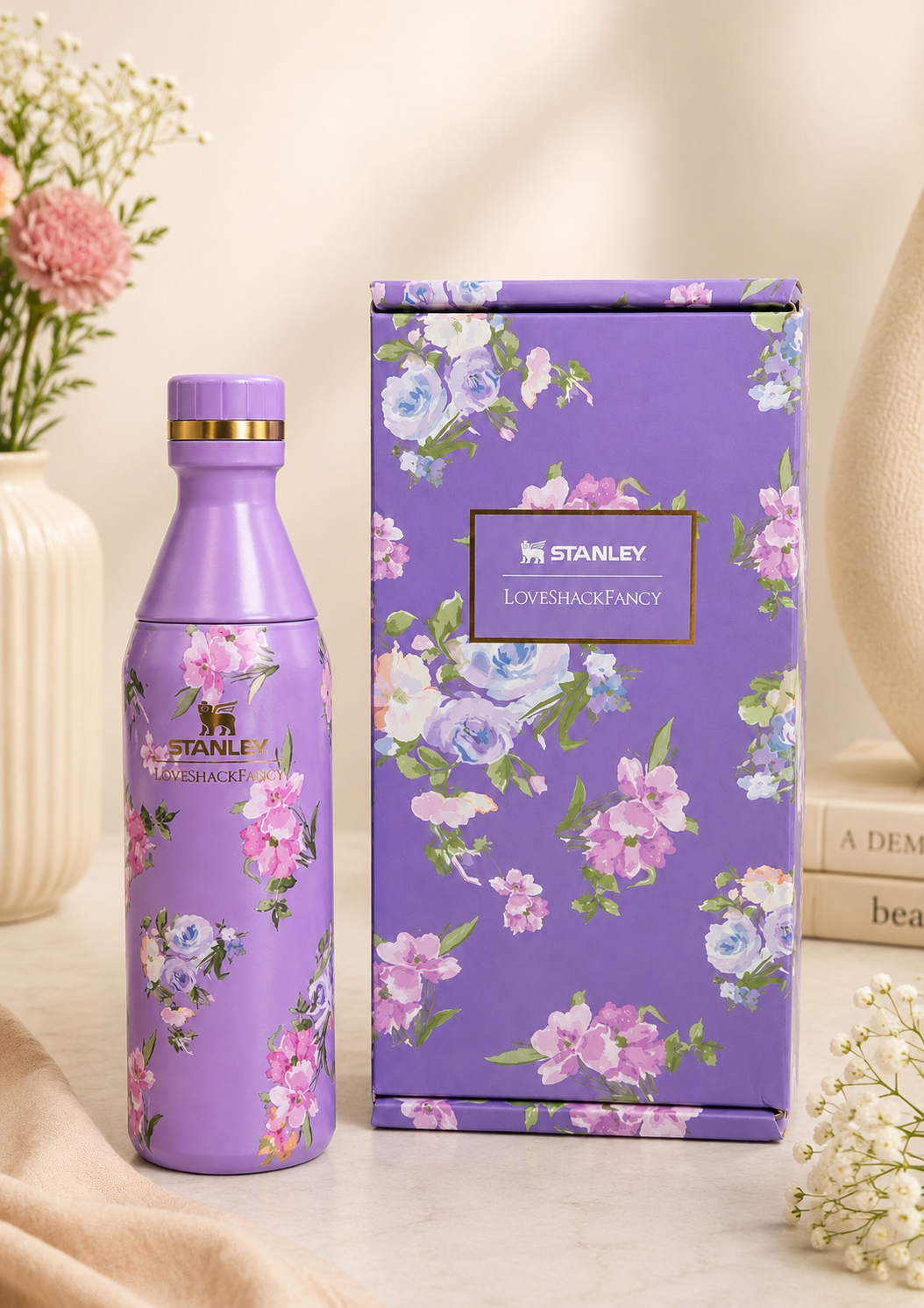 Stanley x LoveShackFancy All Day Slim Bottle 16oz – Happy Thoughts