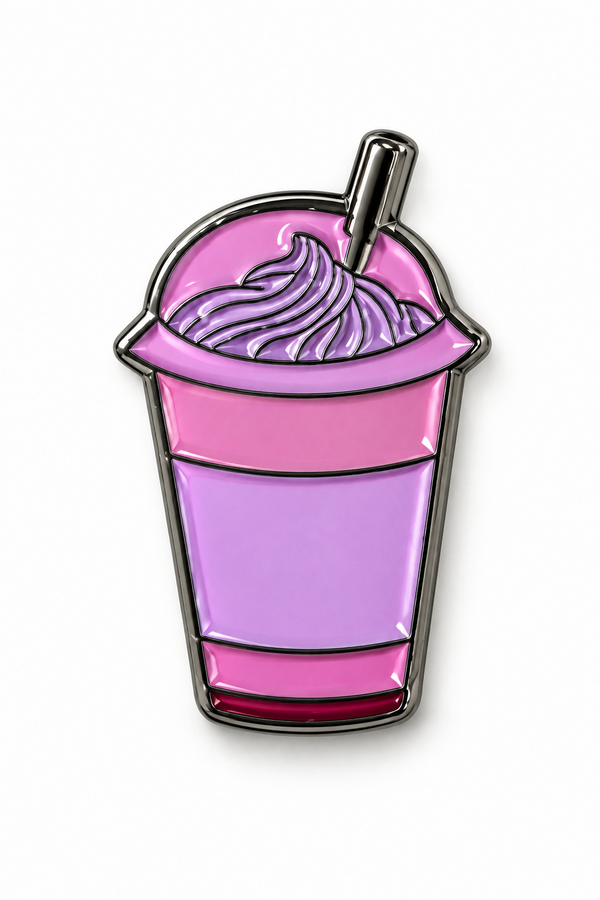 Purple cup Metal charm sticker