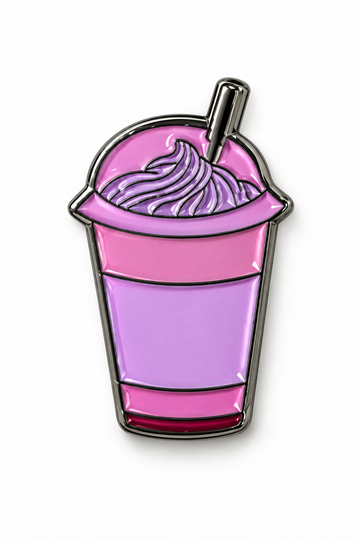 Purple cup Metal charm sticker
