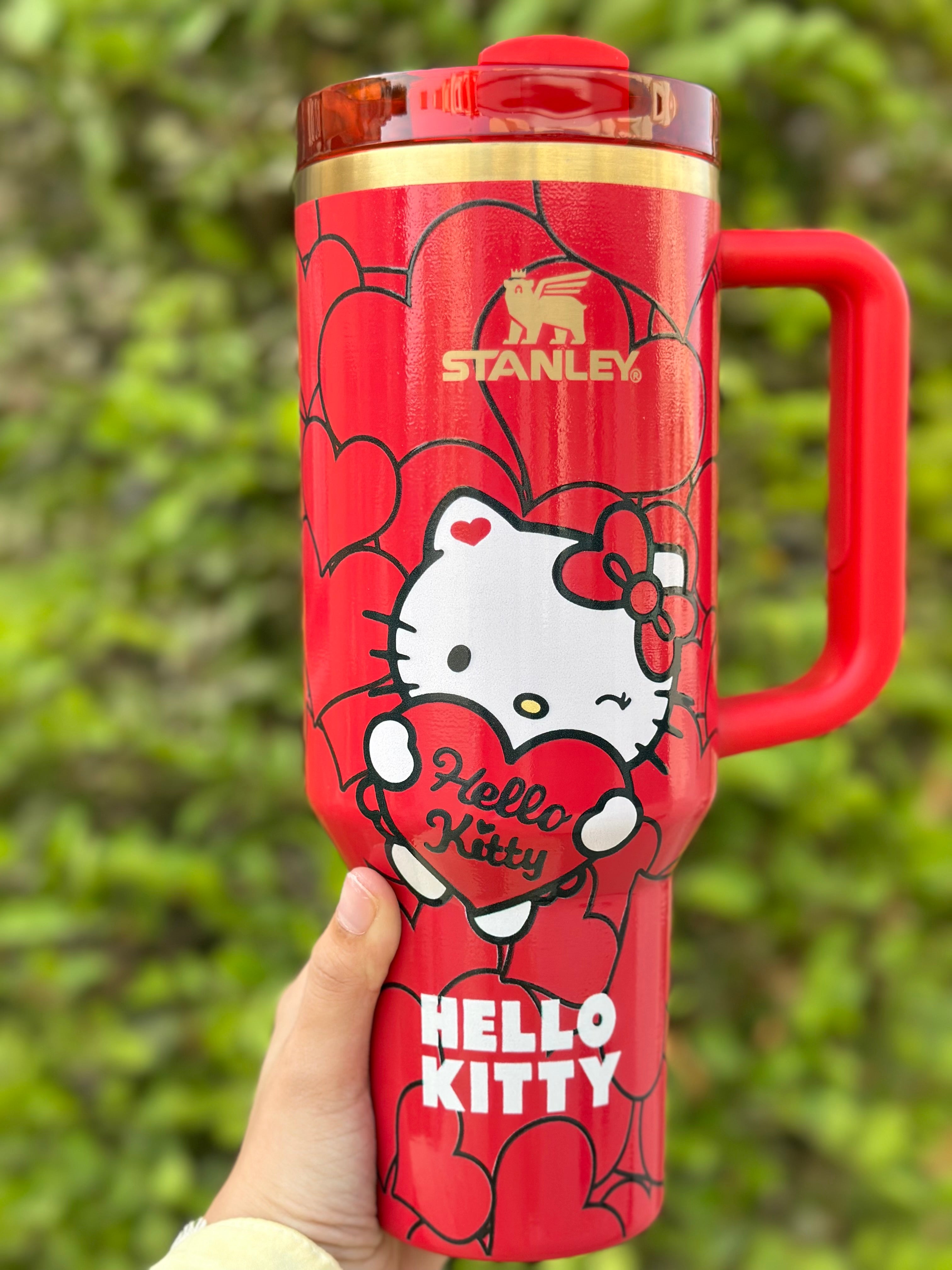 Hello Kitty Stanley Quencher H2.0 40oz FlowState Tumbler- Red gift box