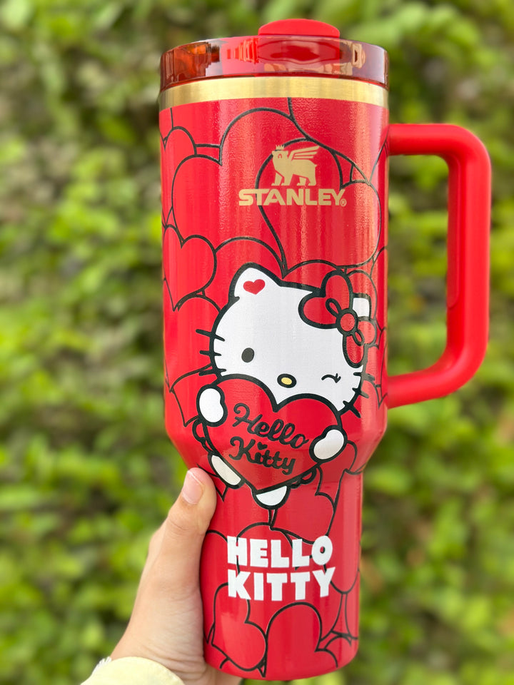 Hello Kitty Stanley Quencher H2.0 40oz FlowState Tumbler- Red gift box