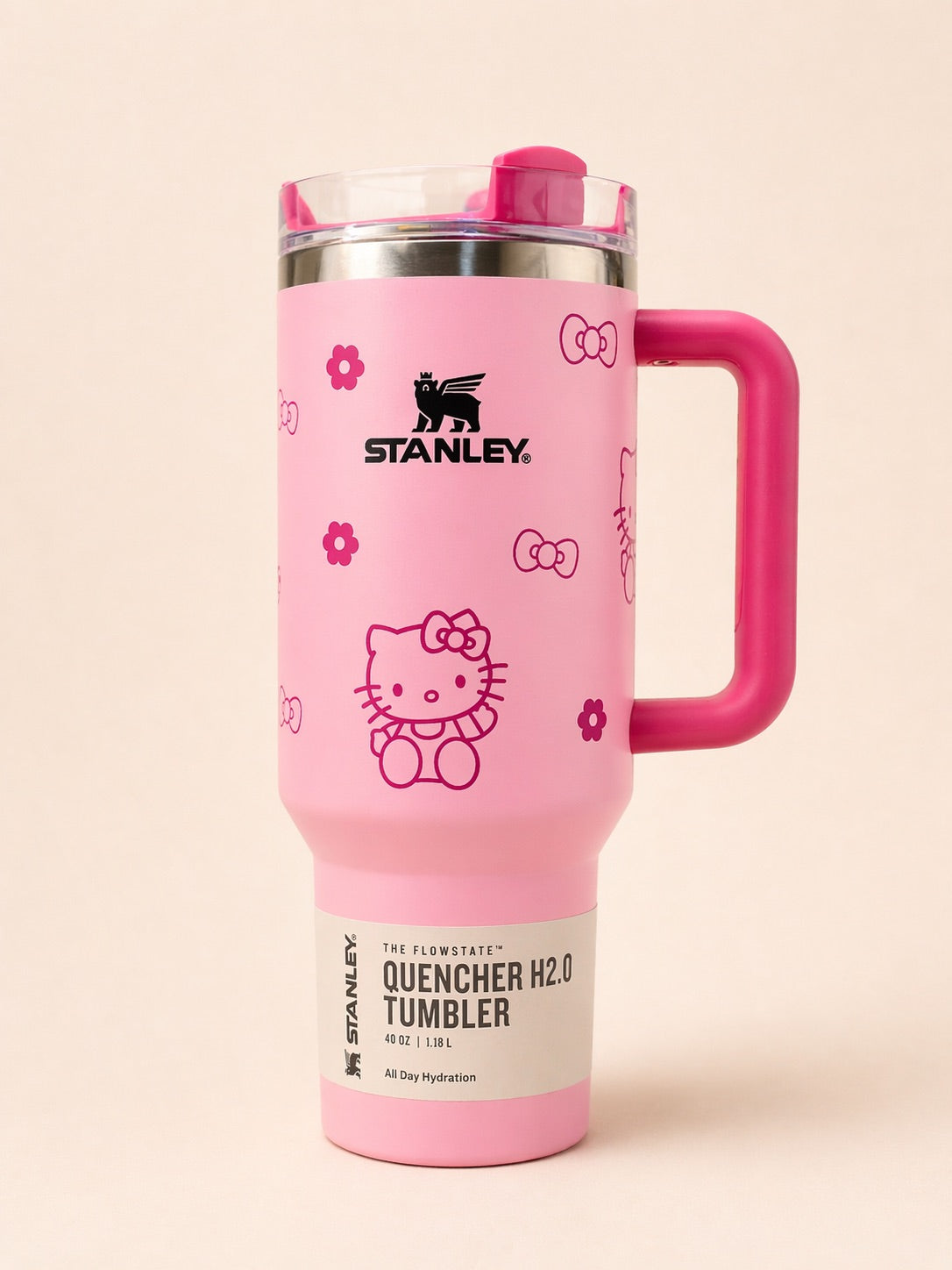 Stanley Quencher H2.0 40 oz FlowState Tumbler – Blush/Light Pink (Hello Kitty Edition)