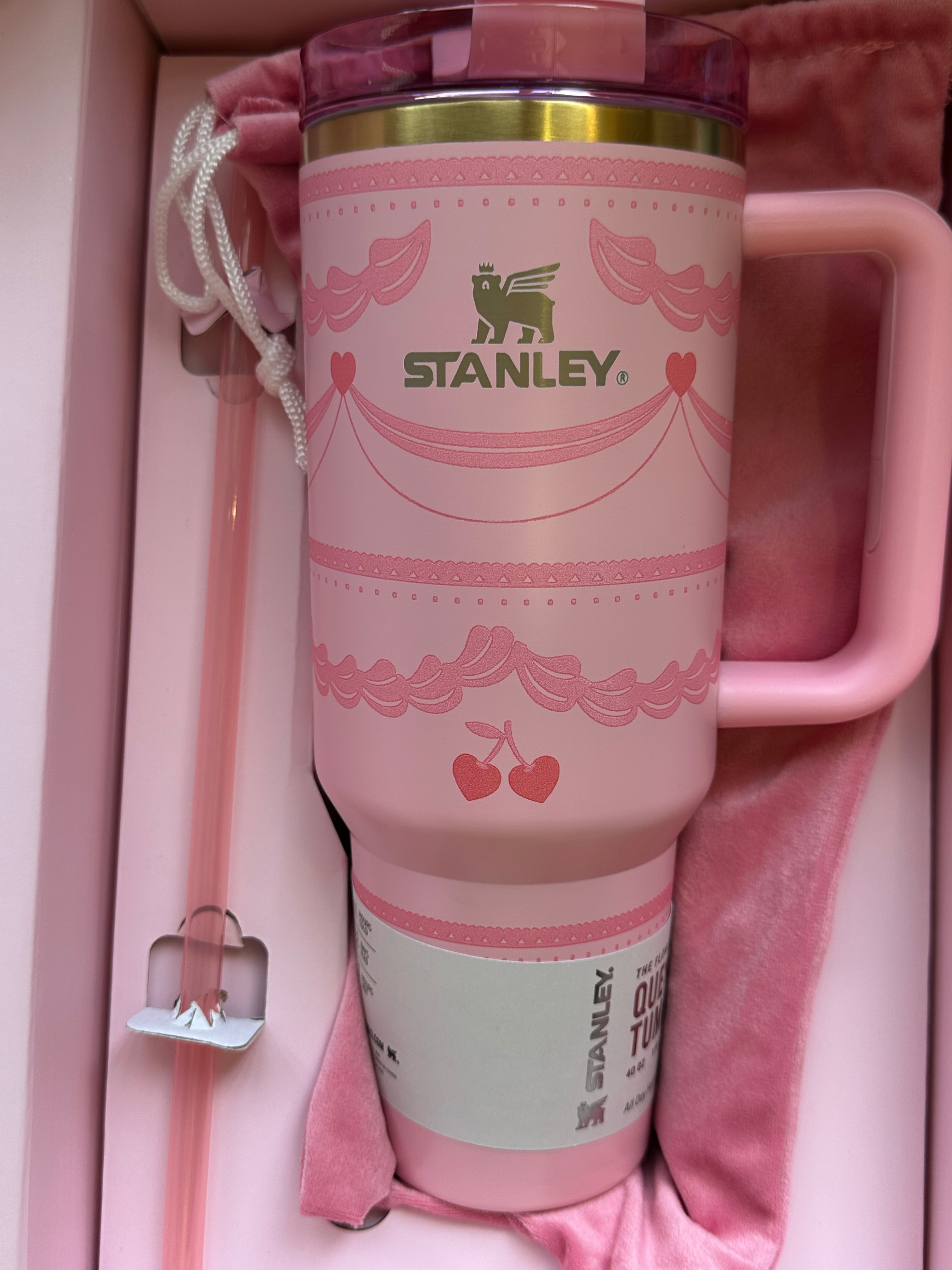 The Valentine’s Day Quencher H2.0 Flowstate Stanley Tumbler | 40 OZ - Rose Quartz Bouquets