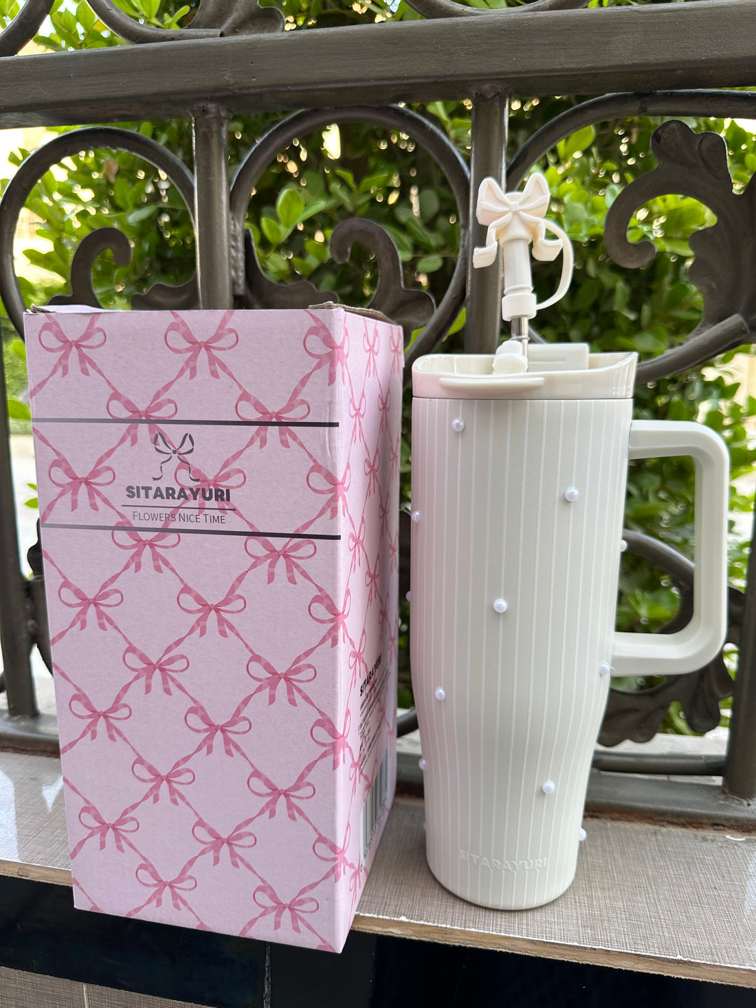 Sitarayuri Sage Stripe Pearl Tumbler – 1200ml