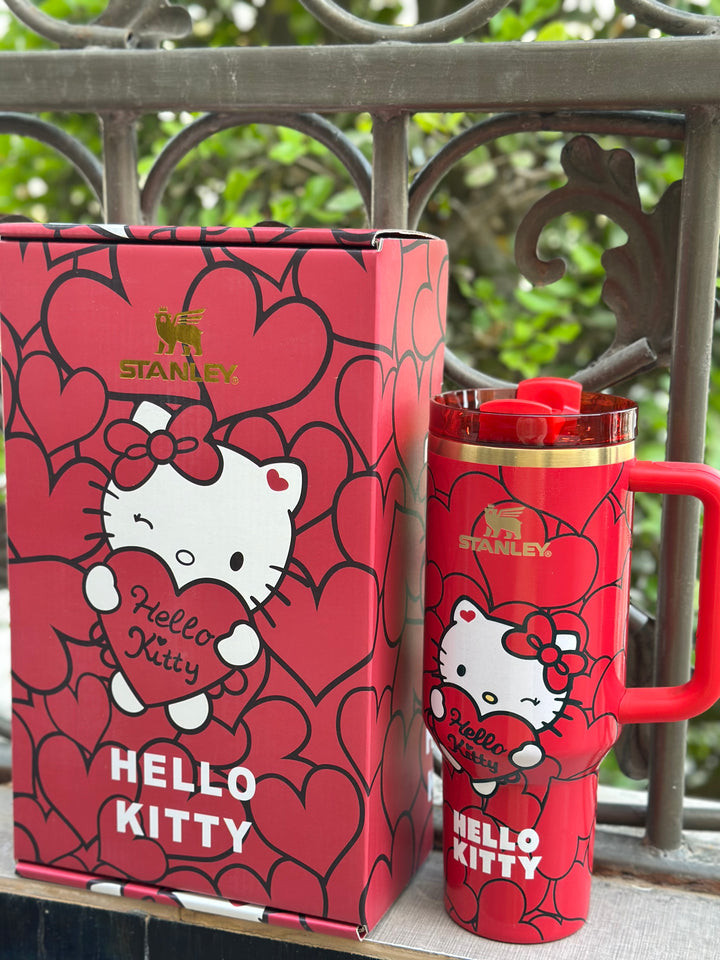 Hello Kitty Stanley Quencher H2.0 40oz FlowState Tumbler- Red gift box