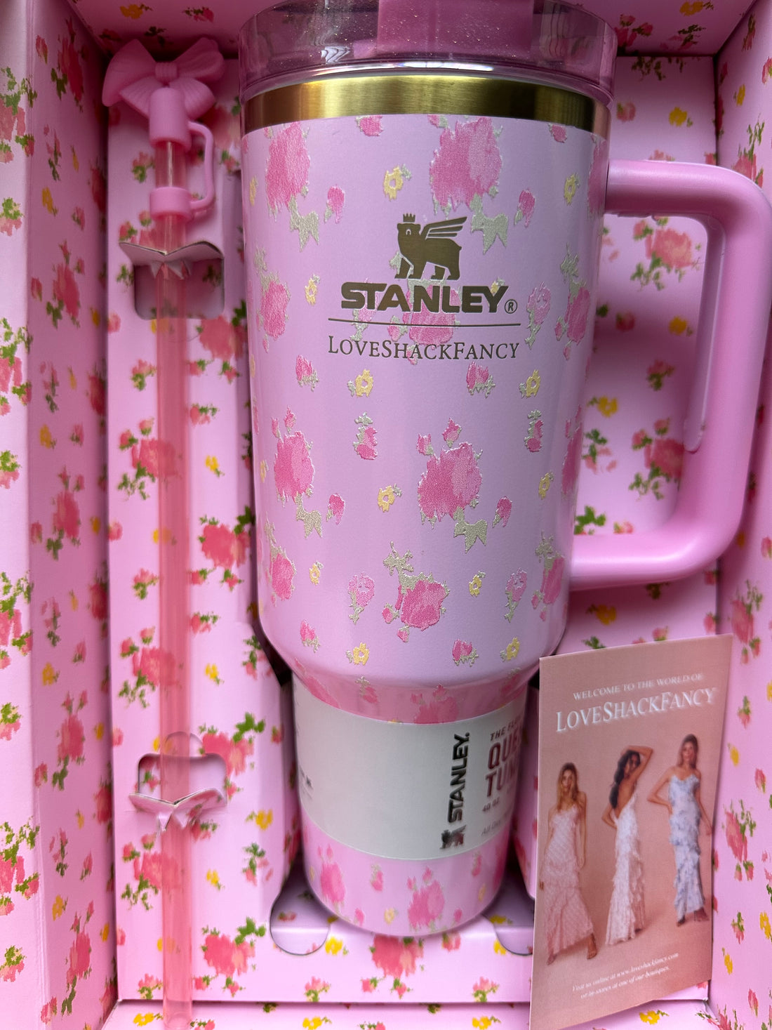 Stanley 1913 x LoveShackFancy Holiday Quencher H2.0  FlowState Tumbler 40 OZ Ibiza Sunset