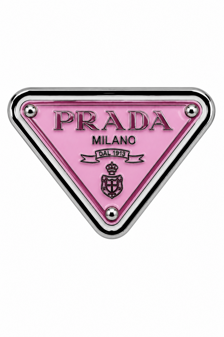 Prada pink metal charm sticker