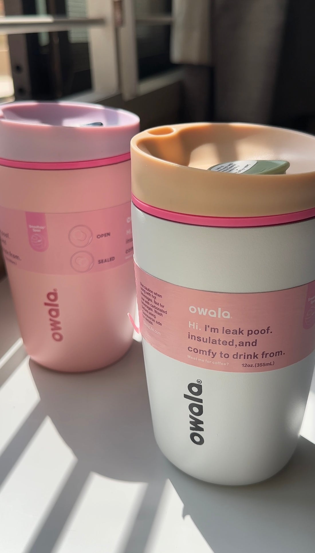 Owala smoothsip slider 12oz coffee tumbler (364 ml)