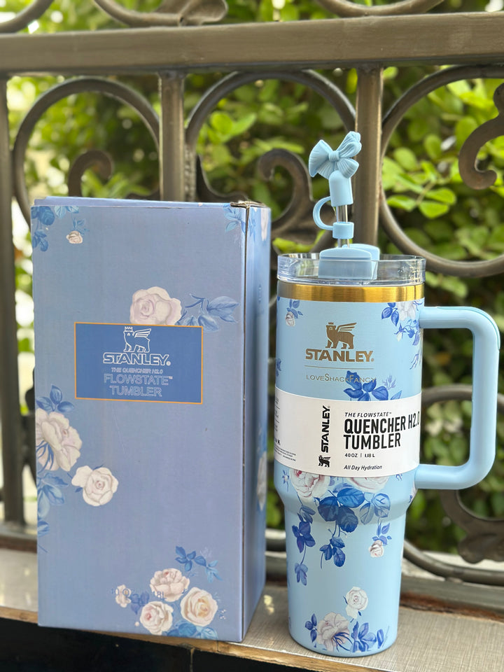 Stanley Quencher H2.0 Flowstate 40 oz Blue Floral Tumbler