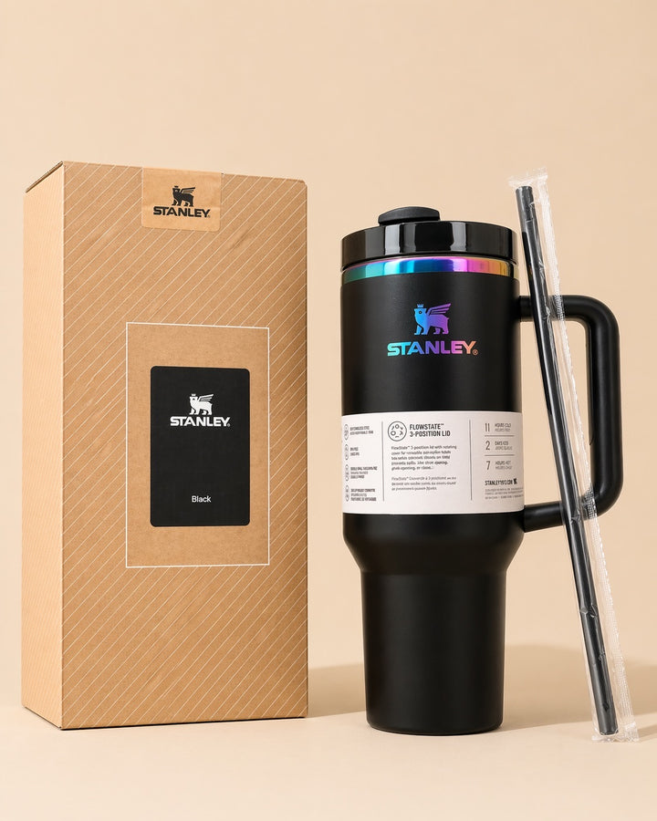 Stanley Quencher H2.0 40oz   Flowstate Tumbler - The Black Chroma