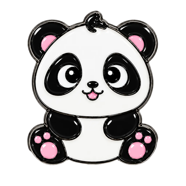 Cute Panda Metal Charm Sticker