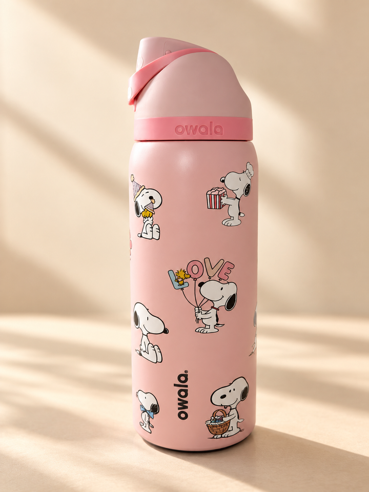 Snoopy Owala FreeSip Bottle - 32 oz PINK